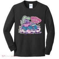 Funny Easter Dinosaur Monster Truck Crushing Eggs Kids Long Sleeve Shirt thumb 0