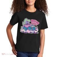 Funny Easter Dinosaur Monster Truck Crushing Eggs Kids T-Shirt thumb 2