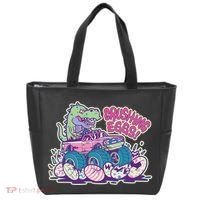 Funny Easter Dinosaur Monster Truck Crushing Eggs Tote Bag thumb 0