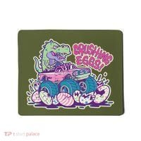 Funny Easter Dinosaur Monster Truck Crushing Eggs Mousepad thumb 0