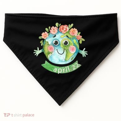 Floral Earth Day April USA-Made Doggie Bandana