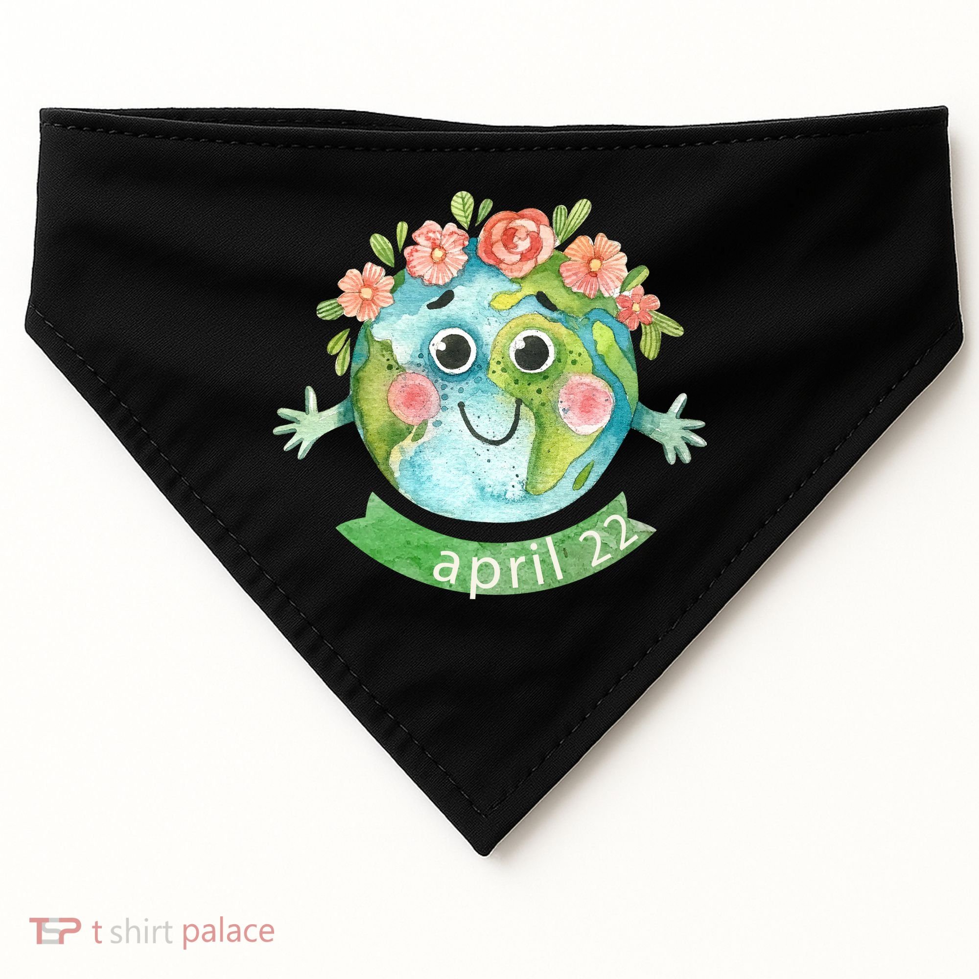 Floral Earth Day April USA-Made Doggie Bandana