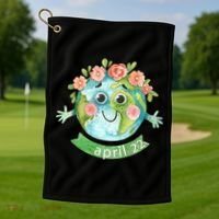 Floral Earth Day April Golf Towel thumb 1