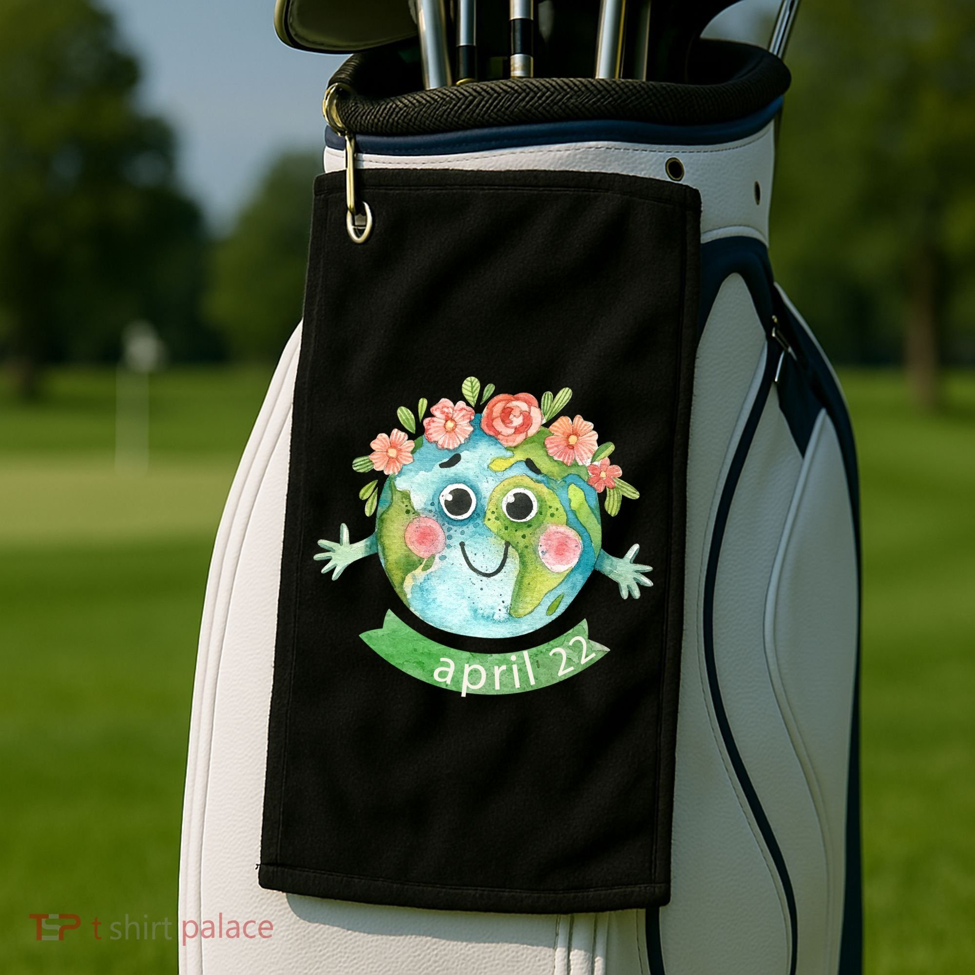 Floral Earth Day April Golf Towel