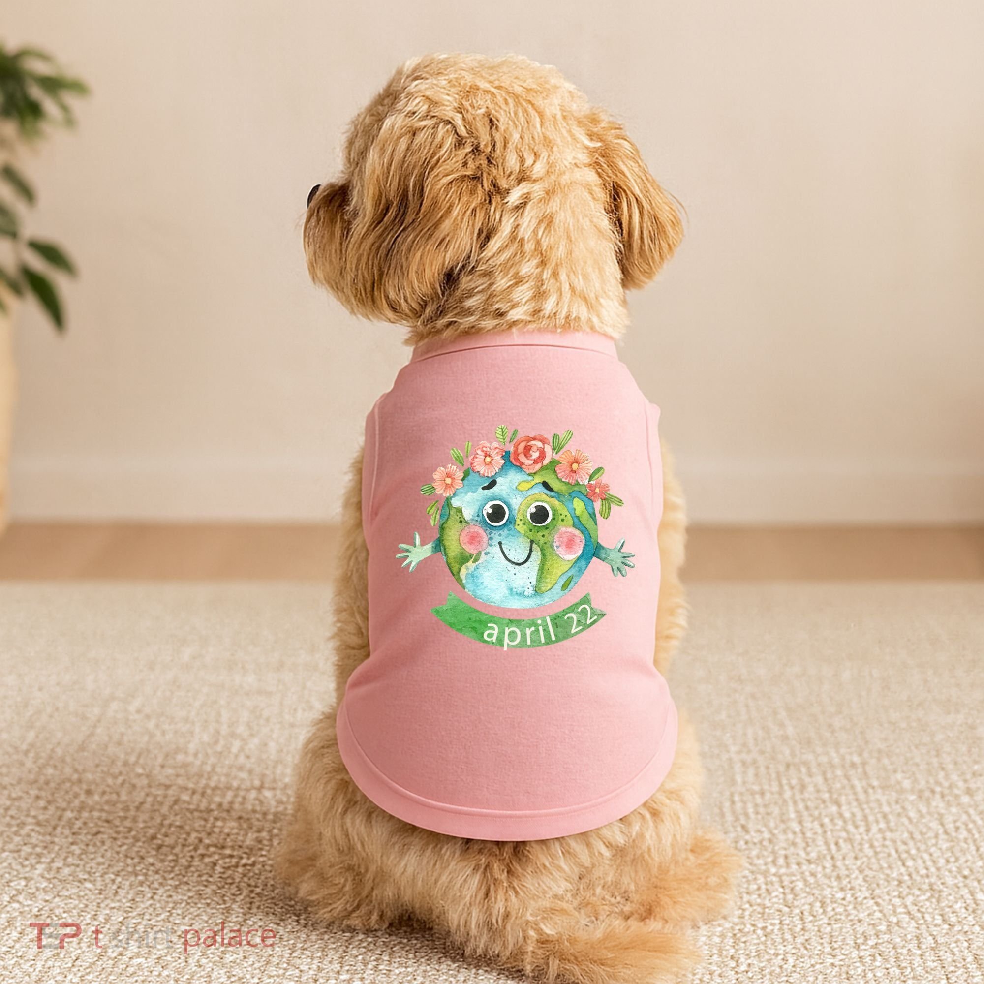Floral Earth Day April Doggie Tank