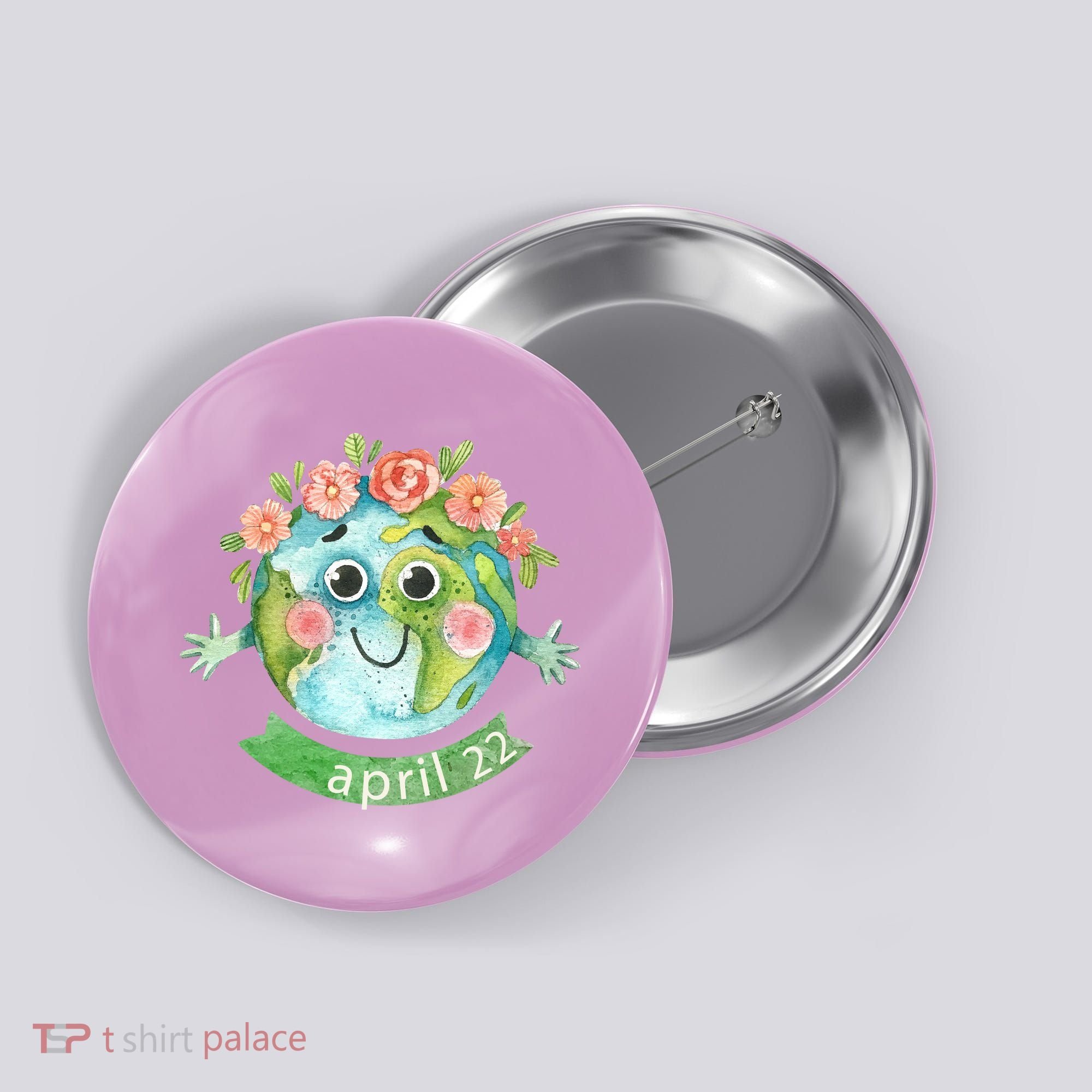 Floral Earth Day April Button