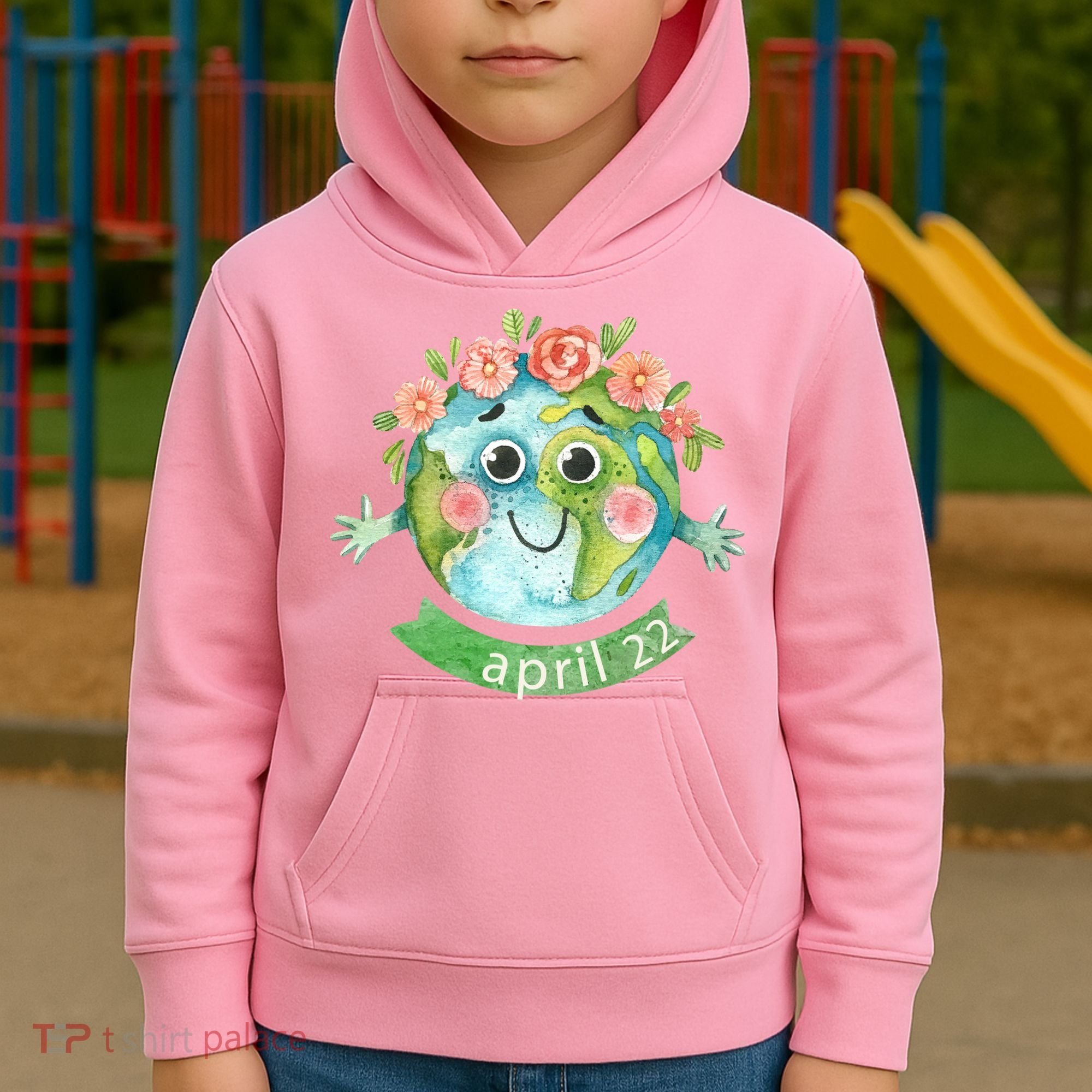 Floral Earth Day April Kids Hoodie