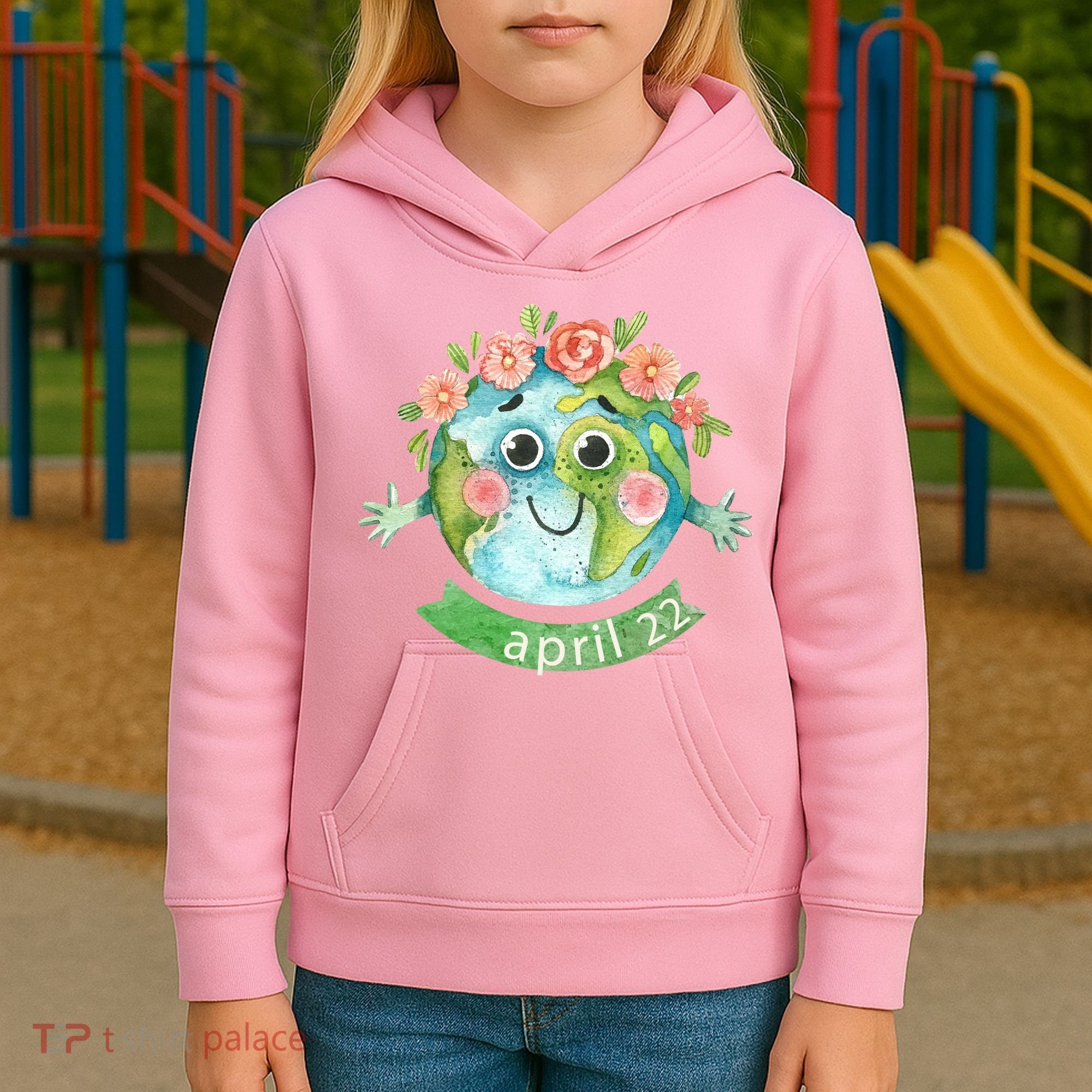 Floral Earth Day April Kids Hoodie
