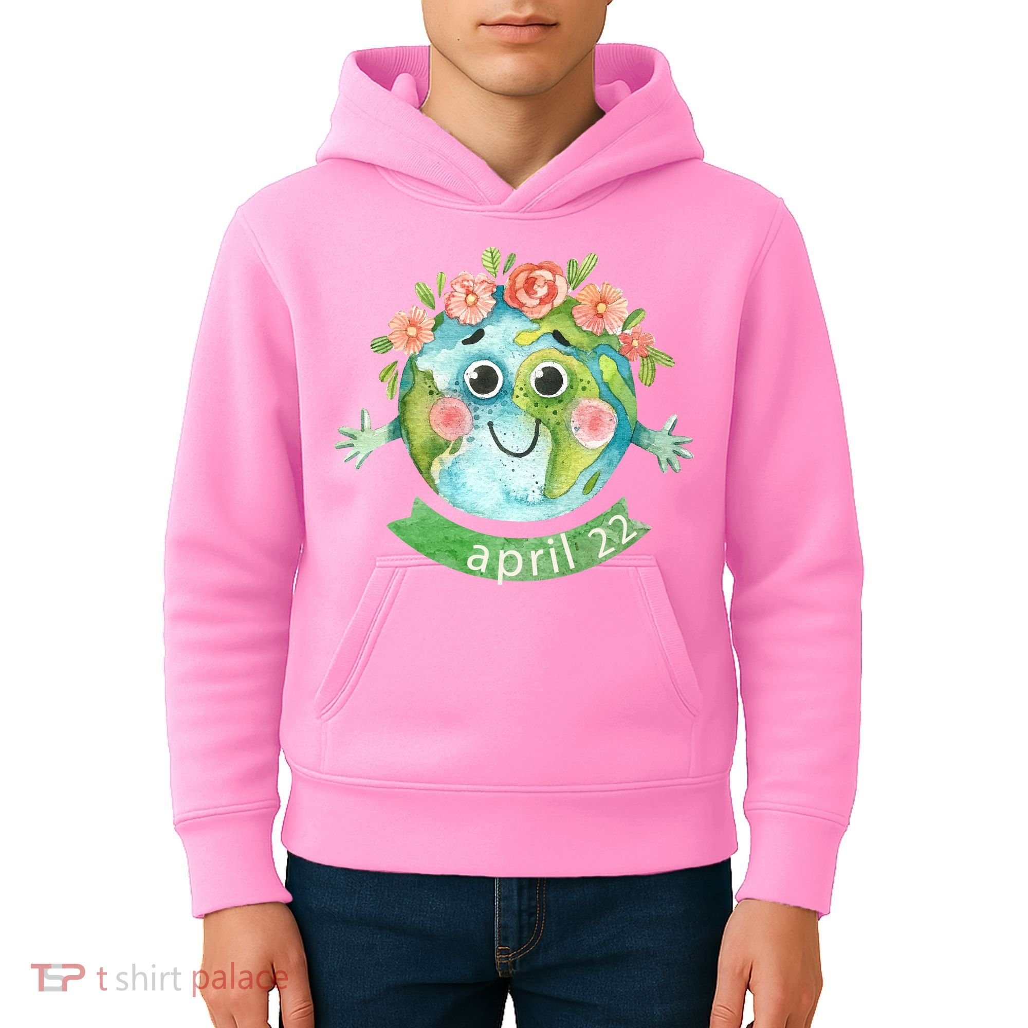 Floral Earth Day April Kids Hoodie