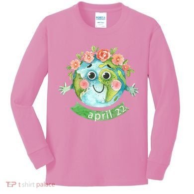 Floral Earth Day April Kids Long Sleeve Shirt