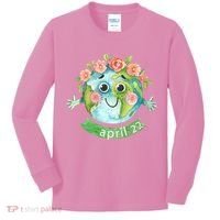 Floral Earth Day April Kids Long Sleeve Shirt thumb 0
