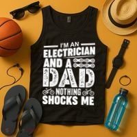 Funny Electrician Dad Nothing Shocks Me Tank Top thumb 4