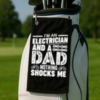 Funny Electrician Dad Nothing Shocks Me Golf Towel thumb 2