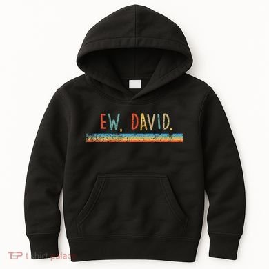 Funny Ew David. Vintage Retro Distressed Kids Hoodie