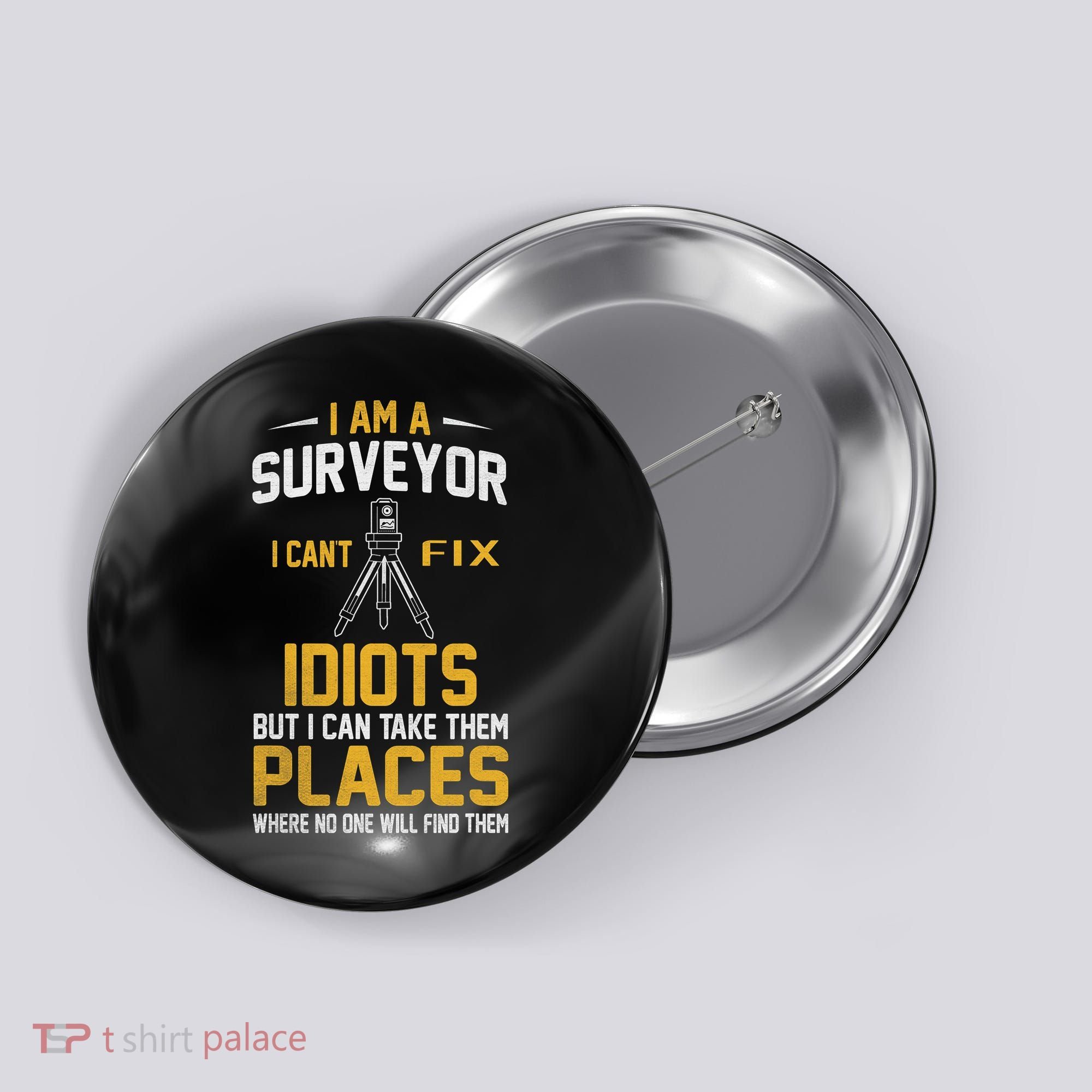 Future Engineer Engineering Equipment Workers Land Surveyor Button