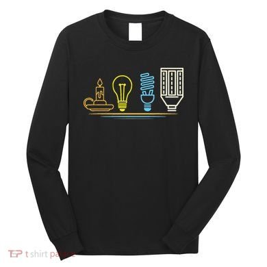 Funny Electrician Engineer Light Bulb Electricity Long Sleeve Shirt