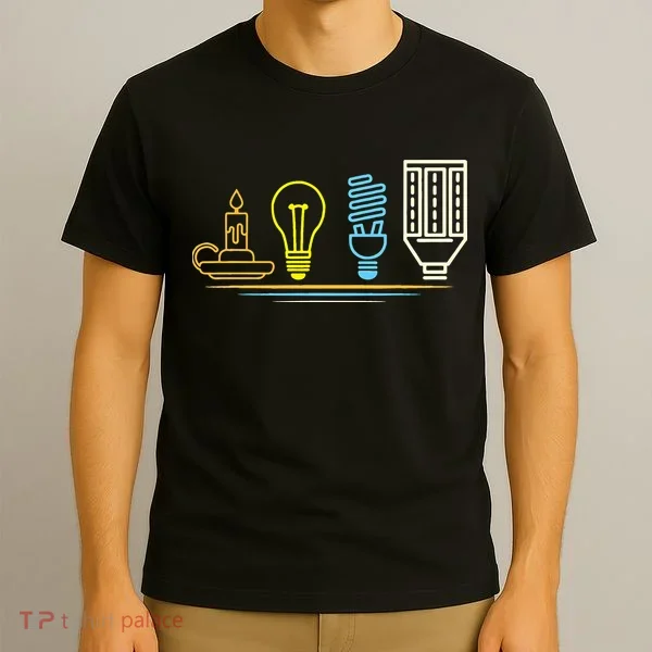 Funny Electrician Engineer Light Bulb Electricity T-Shirt