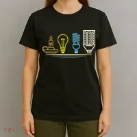 Funny Electrician Engineer Light Bulb Electricity T-Shirt thumb 4