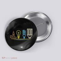 Funny Electrician Engineer Light Bulb Electricity Button thumb 0