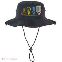Funny Electrician Engineer Light Bulb Electricity Bucket Hat thumb 0
