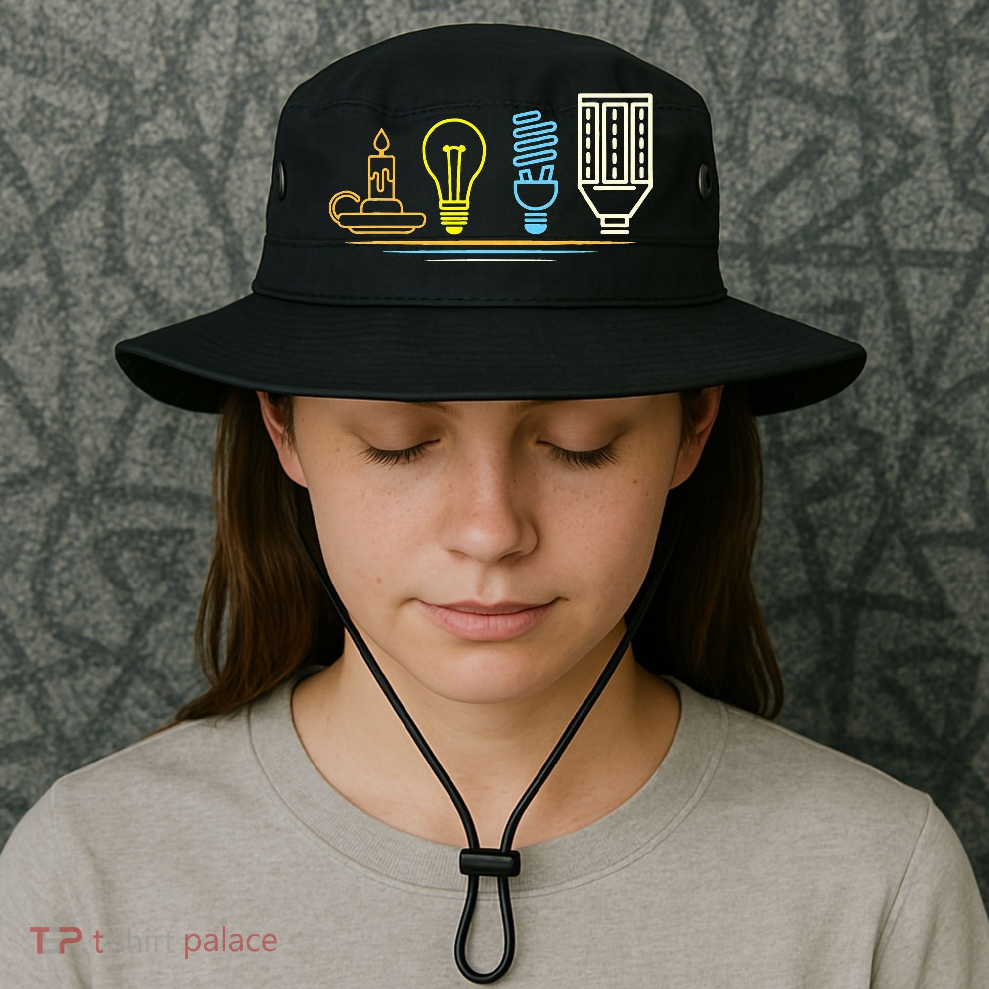 Funny Electrician Engineer Light Bulb Electricity Bucket Hat