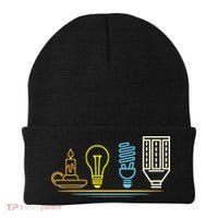 Funny Electrician Engineer Light Bulb Electricity Beanie thumb 0