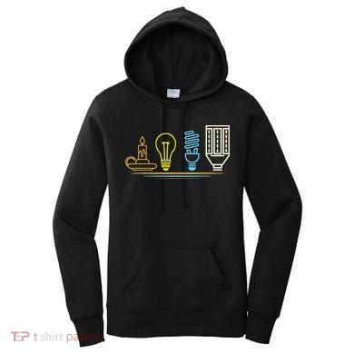 Funny Electrician Engineer Light Bulb Electricity Women's Hoodie