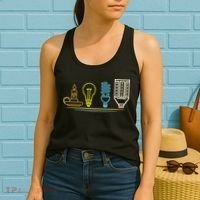 Funny Electrician Engineer Light Bulb Electricity Women's Tank Top thumb 2