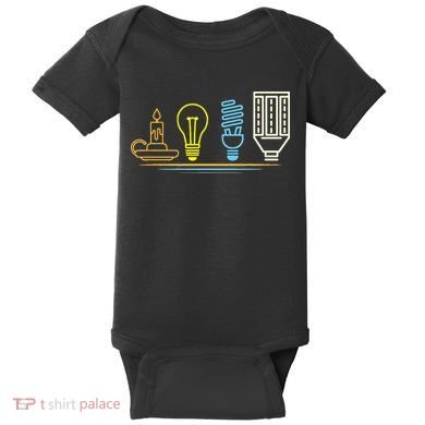 Funny Electrician Engineer Light Bulb Electricity Baby Bodysuit