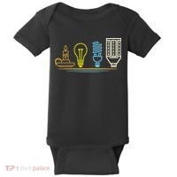 Funny Electrician Engineer Light Bulb Electricity Baby Bodysuit thumb 0