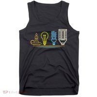 Funny Electrician Engineer Light Bulb Electricity Tank Top thumb 0