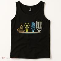 Funny Electrician Engineer Light Bulb Electricity Tank Top thumb 2