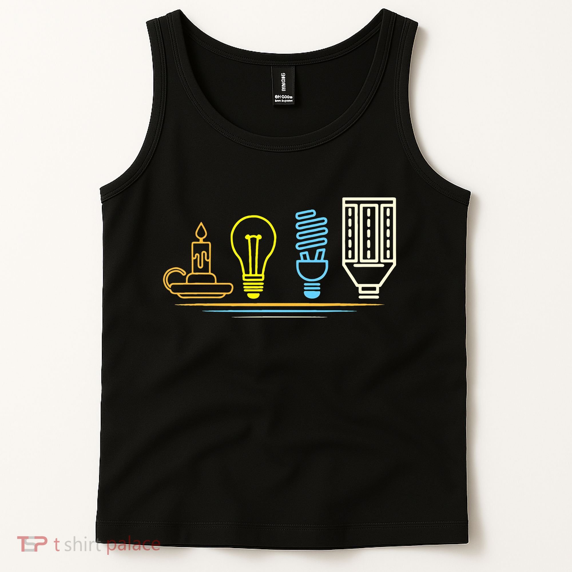 Funny Electrician Engineer Light Bulb Electricity Tank Top
