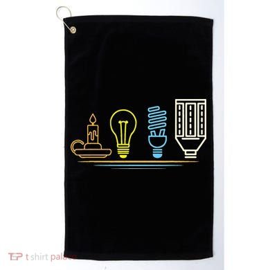 Funny Electrician Engineer Light Bulb Electricity Golf Towel