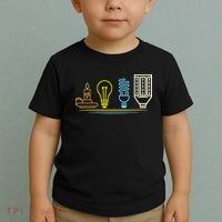 Funny Electrician Engineer Light Bulb Electricity Toddler T-Shirt thumb 2