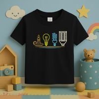 Funny Electrician Engineer Light Bulb Electricity Toddler T-Shirt thumb 3