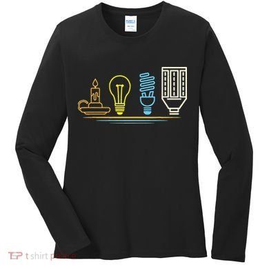 Funny Electrician Engineer Light Bulb Electricity Women's Long Sleeve Shirt