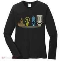 Funny Electrician Engineer Light Bulb Electricity Women's Long Sleeve Shirt thumb 0