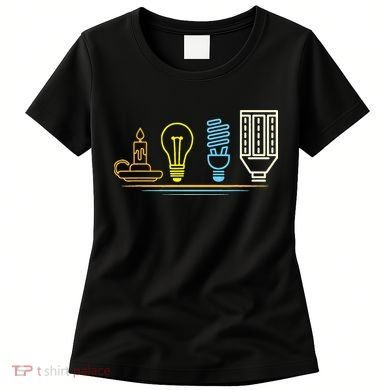 Funny Electrician Engineer Light Bulb Electricity Women's T-Shirt