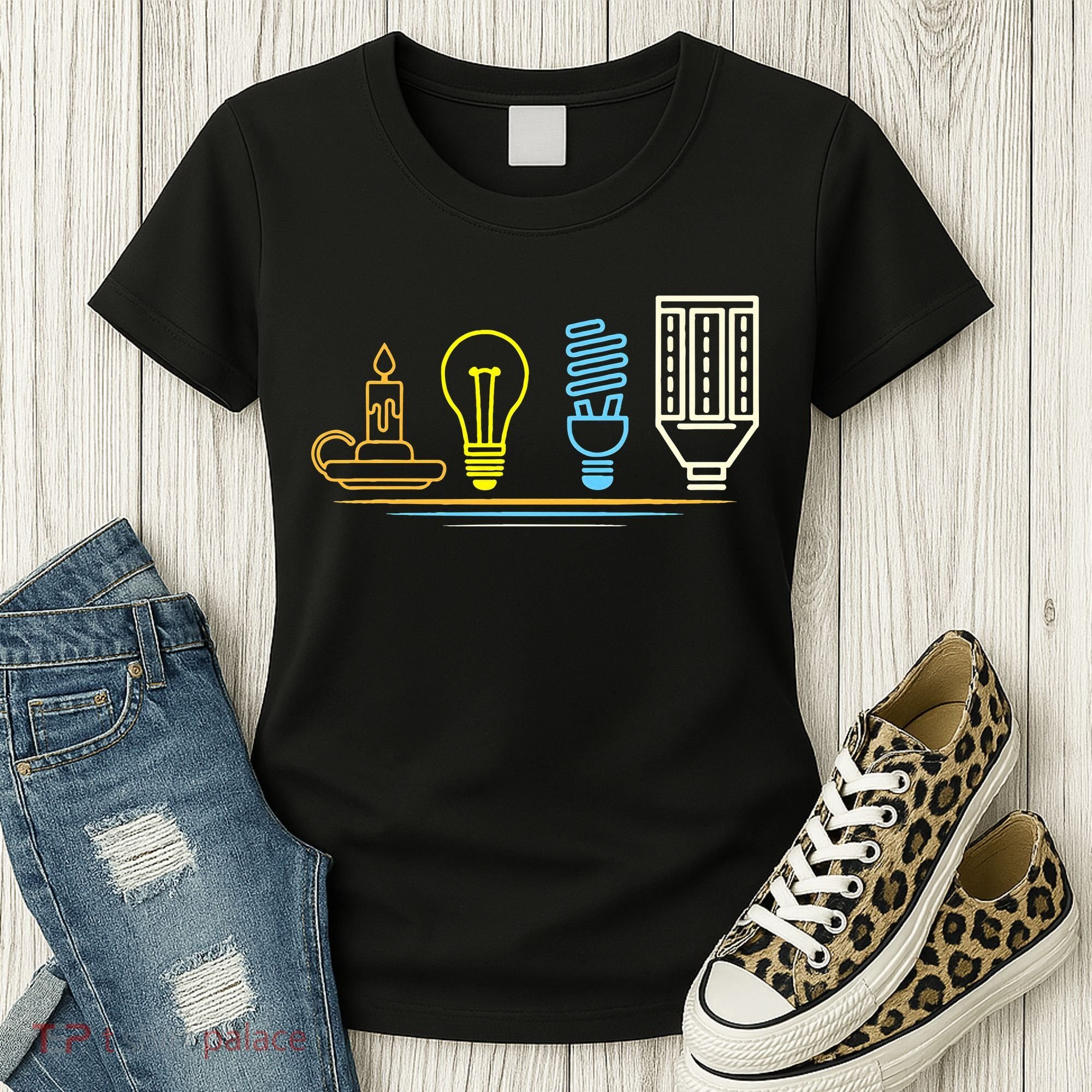 Funny Electrician Engineer Light Bulb Electricity Women's T-Shirt