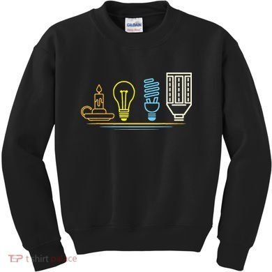 Funny Electrician Engineer Light Bulb Electricity Kids Sweatshirt