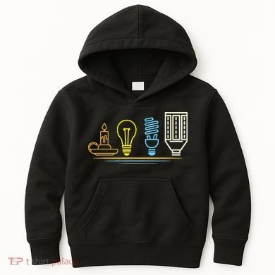 Funny Electrician Engineer Light Bulb Electricity Kids Hoodie