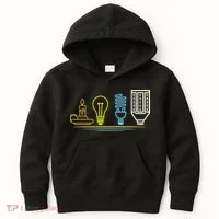 Funny Electrician Engineer Light Bulb Electricity Kids Hoodie thumb 0