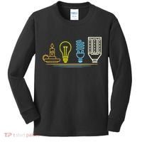 Funny Electrician Engineer Light Bulb Electricity Kids Long Sleeve Shirt thumb 0