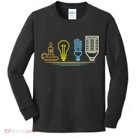 Funny Electrician Engineer Light Bulb Electricity Kids Long Sleeve Shirt thumb 0