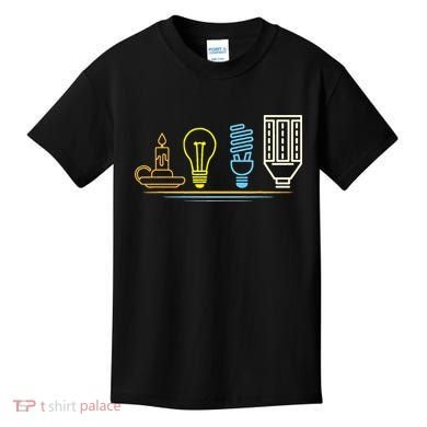 Funny Electrician Engineer Light Bulb Electricity Kids T-Shirt
