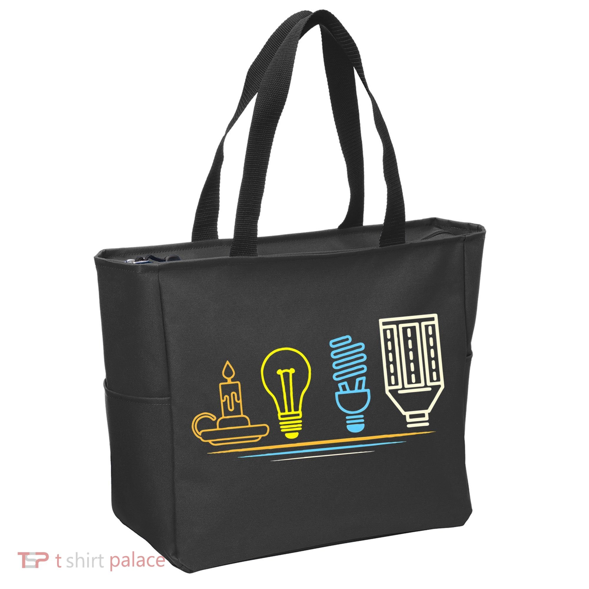 Funny Electrician Engineer Light Bulb Electricity Tote Bag