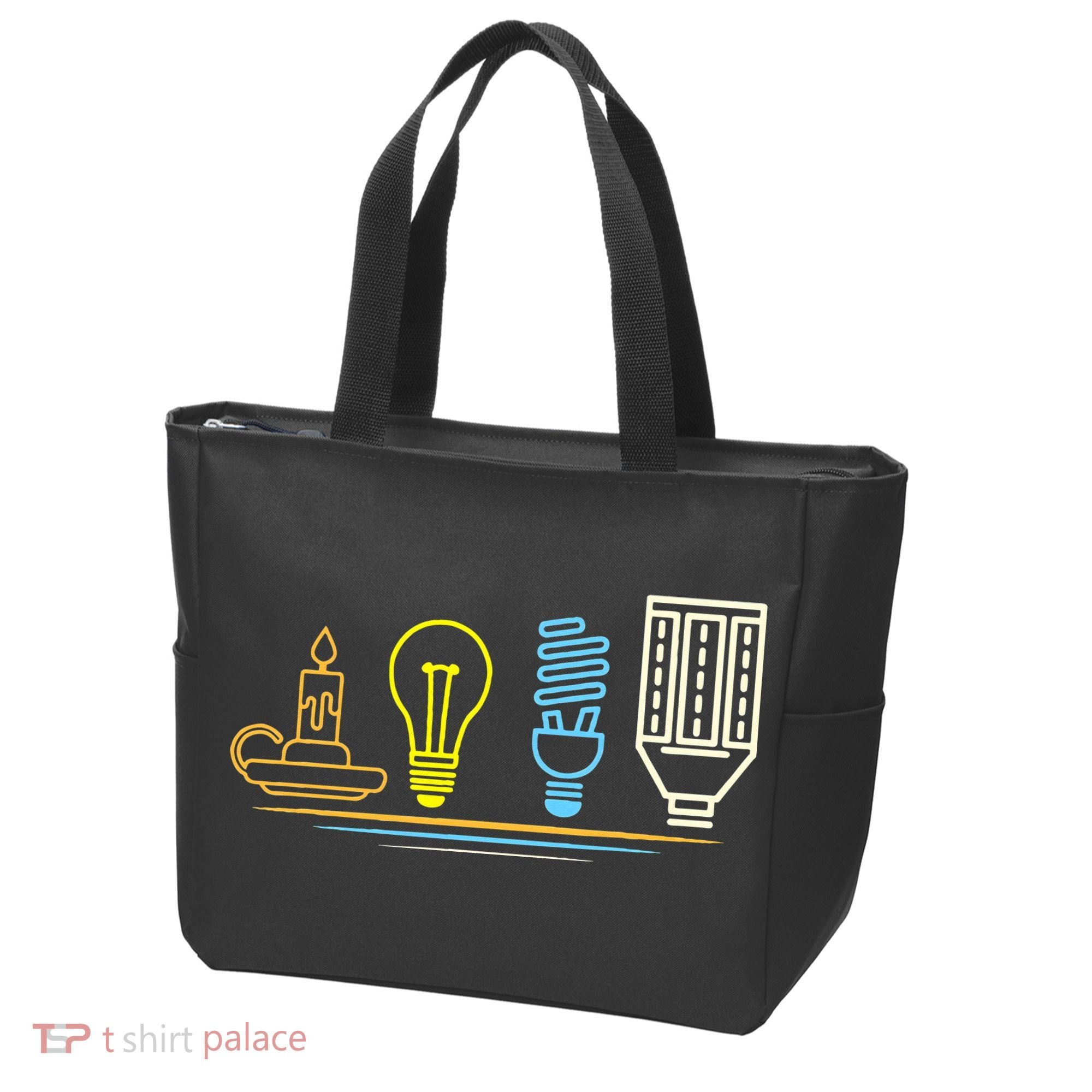 Funny Electrician Engineer Light Bulb Electricity Tote Bag