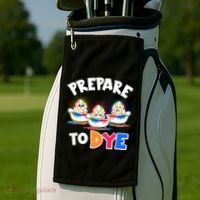 Funny Easter Eggs Prepare To Dye Golf Towel thumb 2