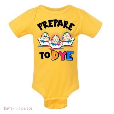 Funny Easter Eggs Prepare To Dye Baby Bodysuit